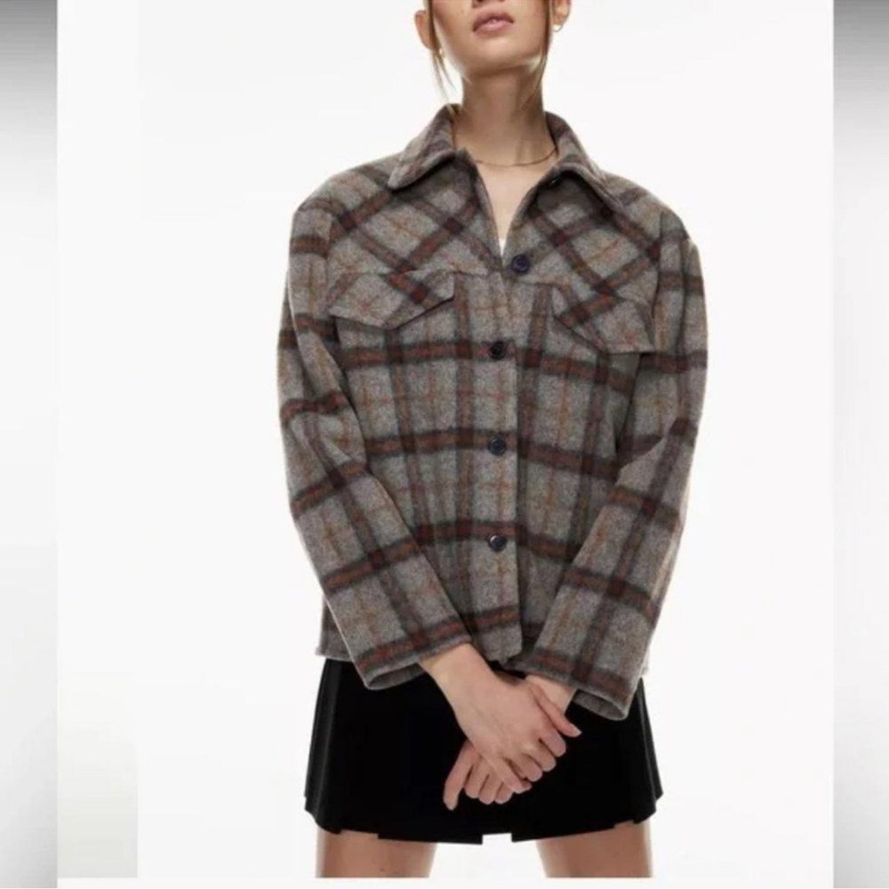 Sunday Best Wool Coat Jacket Gray‎ Plaid Jacket Medium
